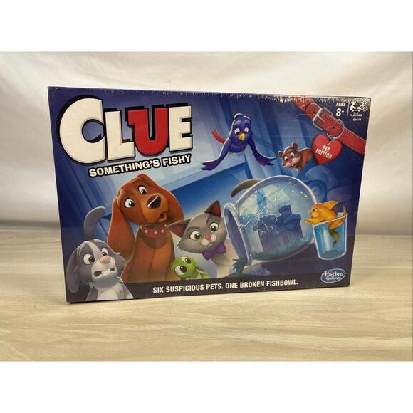 Hasbro Other - CLUE SOMETHINGS FISHY HASBRO BOARDGAME E9672 PET EDITION BRAND NEW SEALED!!!